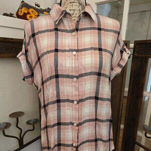 Nordstrom Rack Flannel Plaid Button-Down, Sz S